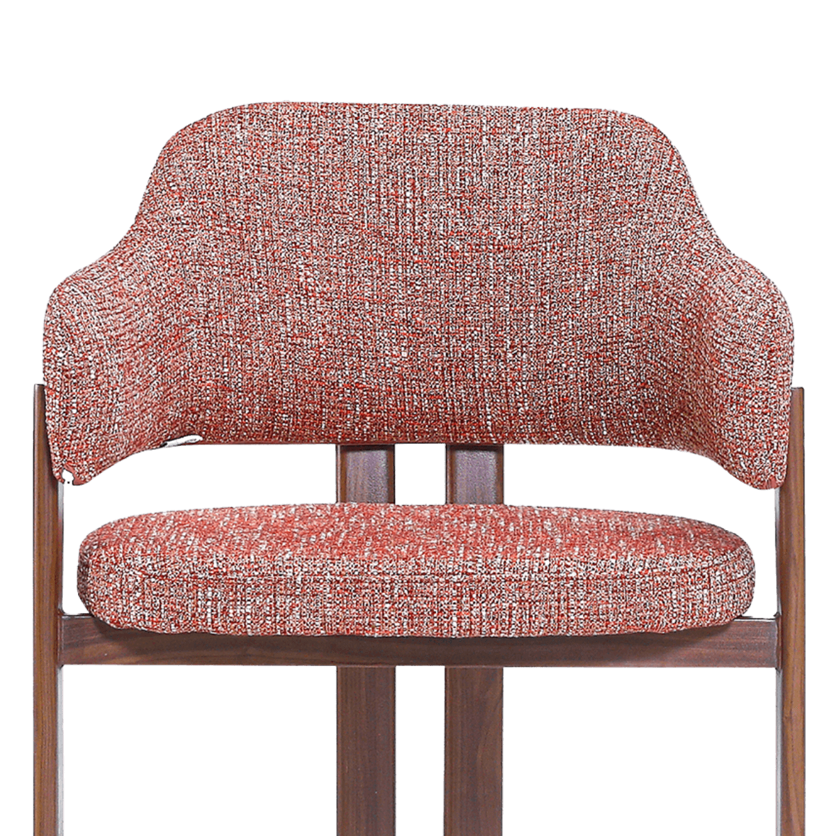Isamu Japandi Dining Chair Red OTE Walnut Finish Base 4