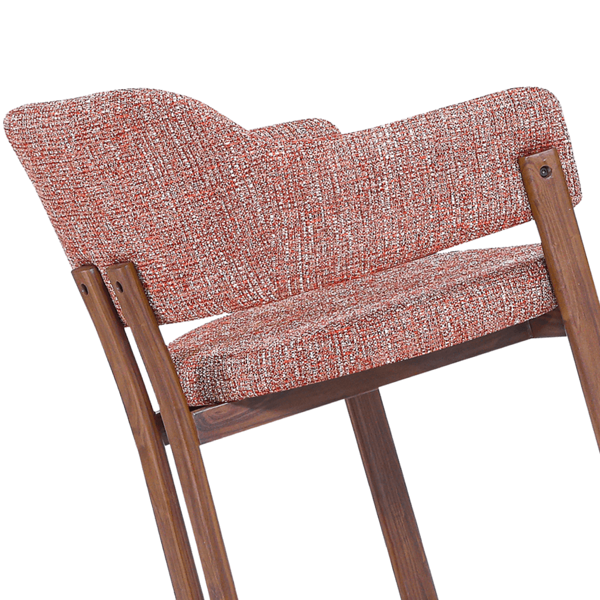 Isamu Japandi Dining Chair Red OTE Walnut Finish Base 5