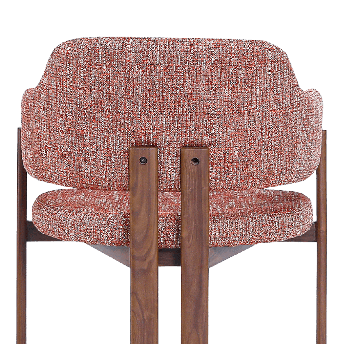 Isamu Japandi Dining Chair Red OTE Walnut Finish Base 6