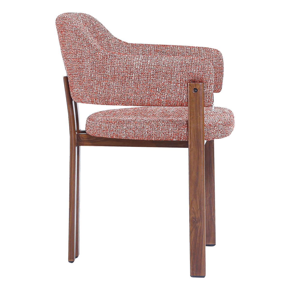Isamu Japandi Dining Chair Red OTE Walnut Finish Base 8