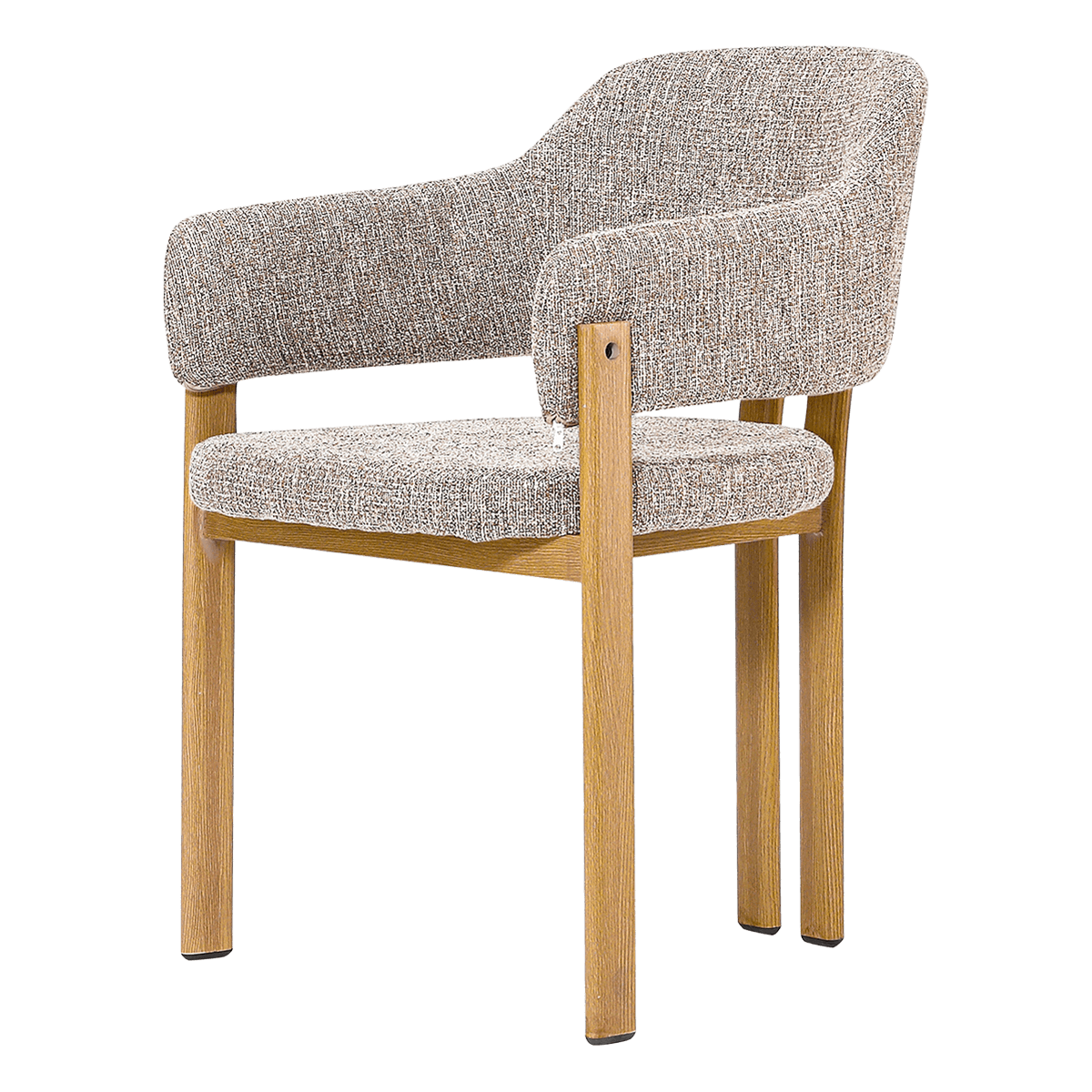 Isamu Japandi Dining Chair – Sand OTE – Oak Finish Base