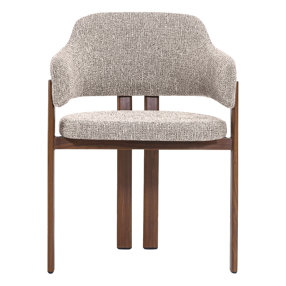 Isamu Japandi Dining Chair Sand OTE Walnut Finish Base 2