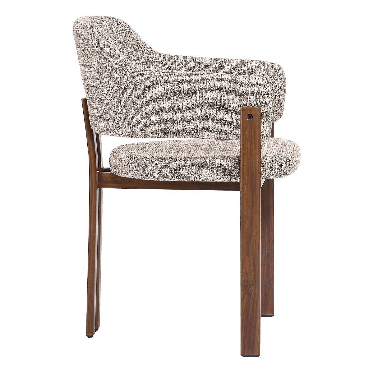 Isamu Japandi Dining Chair Sand OTE Walnut Finish Base 3