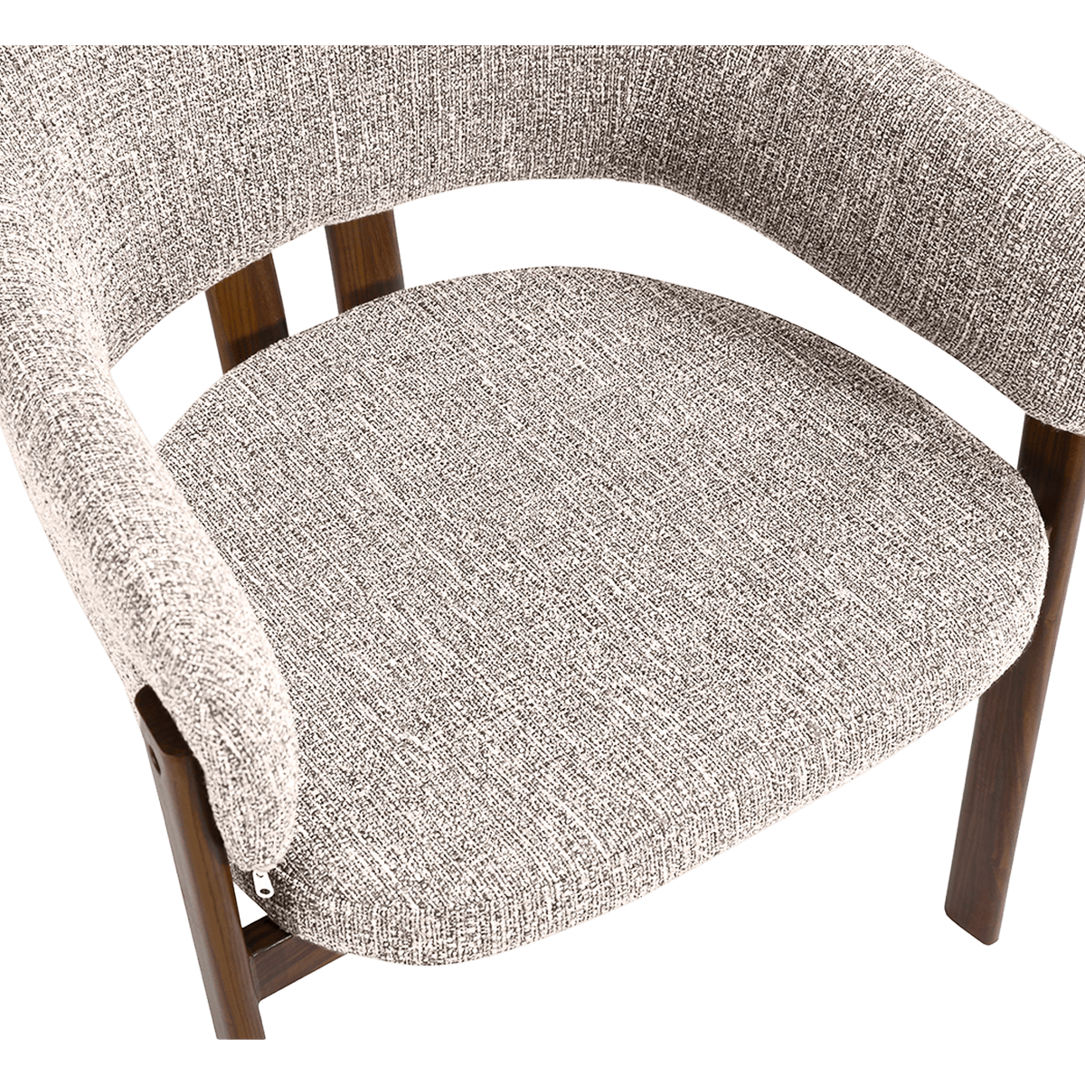 Isamu Japandi Dining Chair Sand OTE Walnut Finish Base 5