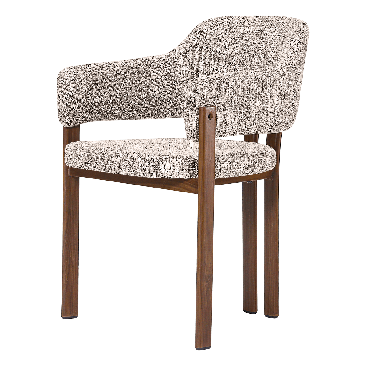 Isamu Japandi Dining Chair – Sand OTE – Walnut Finish Base