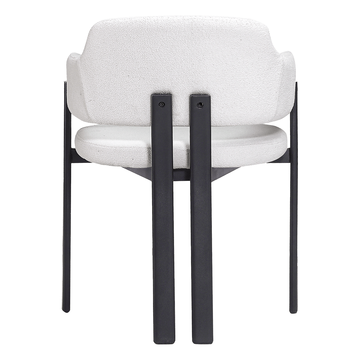 Isamu Japandi Dining Chair White Boucle Black Base 2