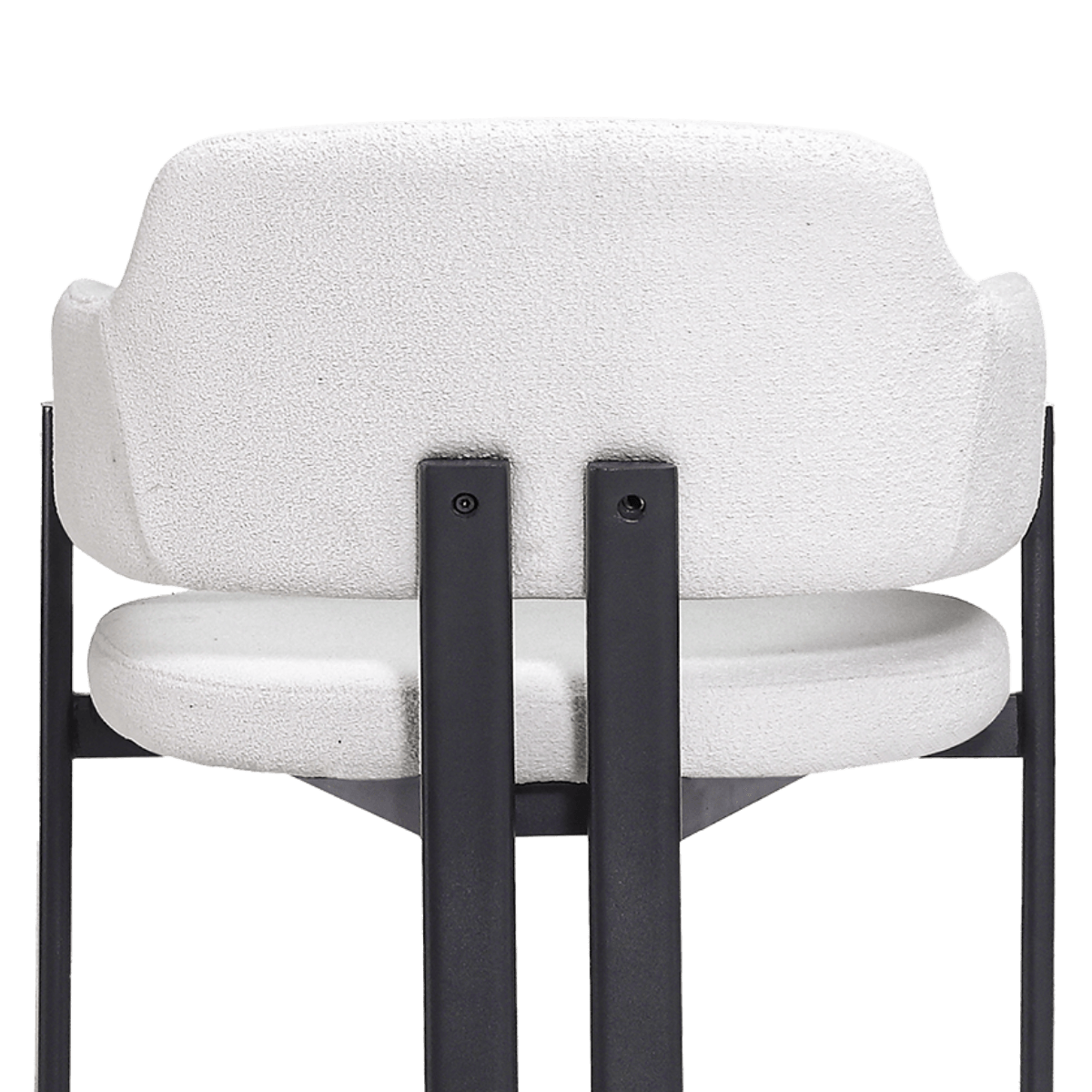 Isamu Japandi Dining Chair White Boucle Black Base 7