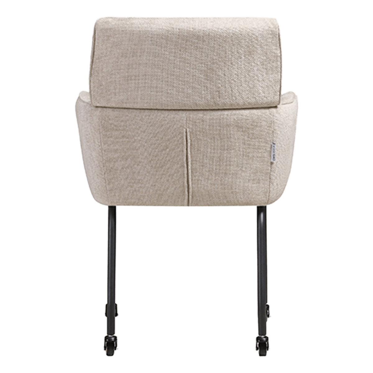 Modar Dining Chair on Casters Sand Chenille Black Frame 6