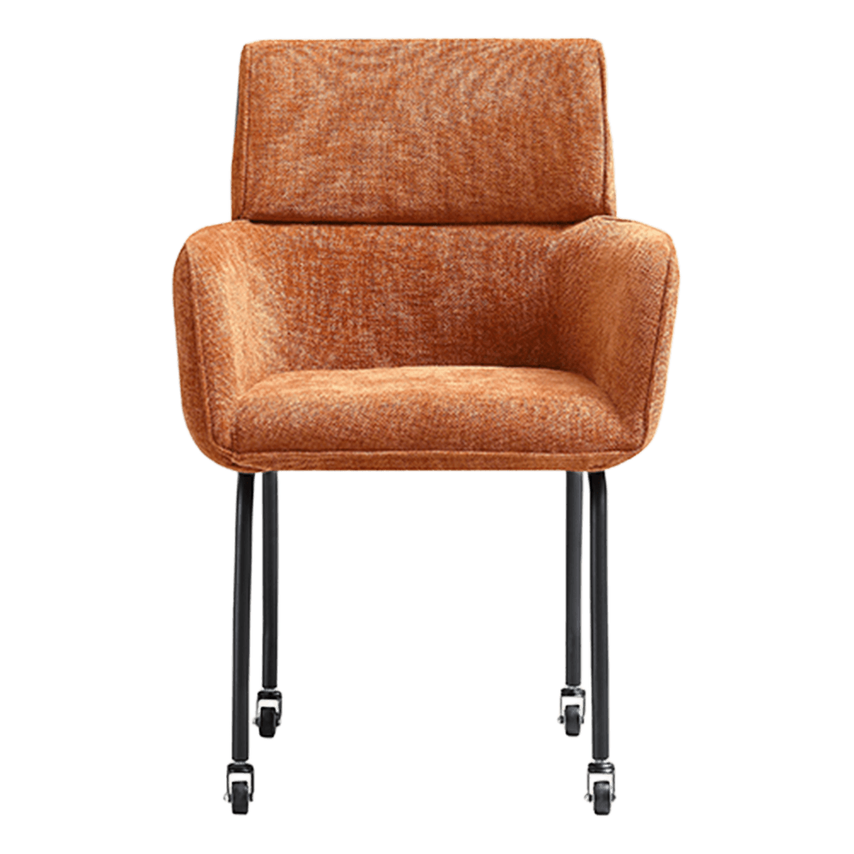 Modar Meeting Chair on Casters Terracotta Chenille Black Frame 1