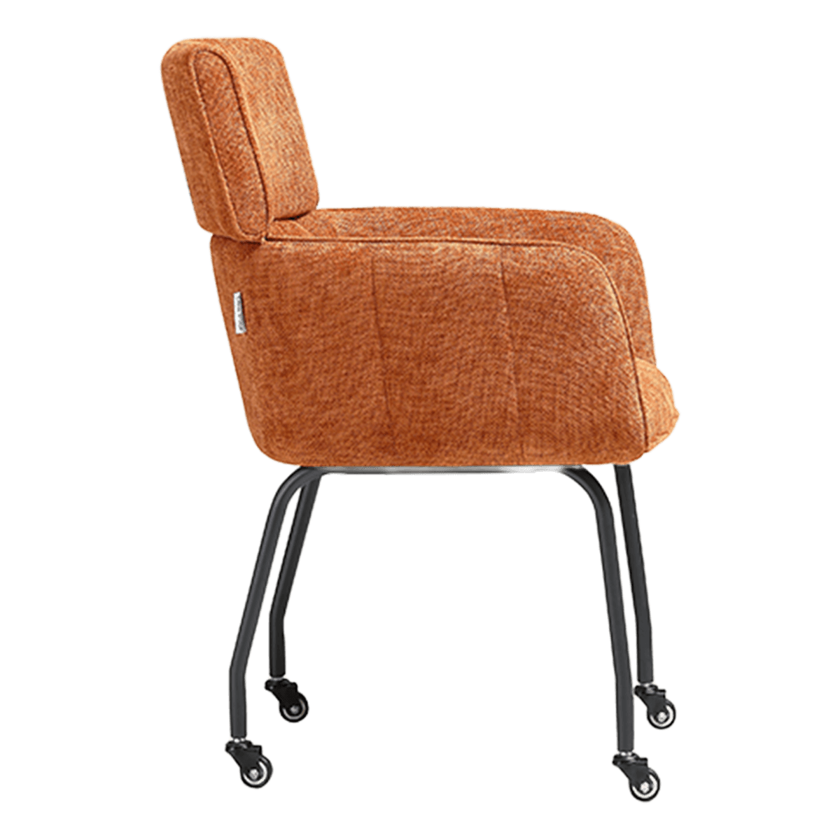 Modar Meeting Chair on Casters Terracotta Chenille Black Frame 2