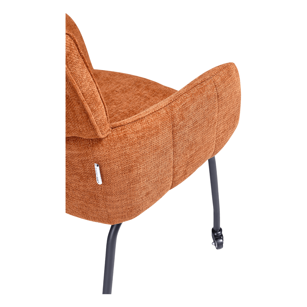 Modar Meeting Chair on Casters Terracotta Chenille Black Frame 5
