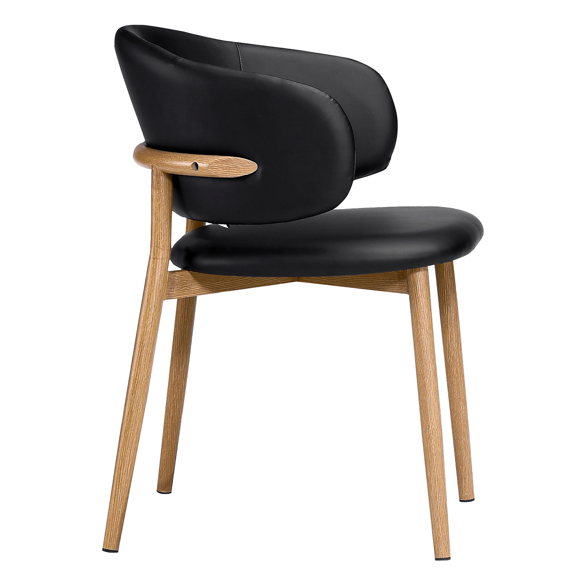 Nagato Design Besprechungsstuhl PU Leder EICHE Gestell 2