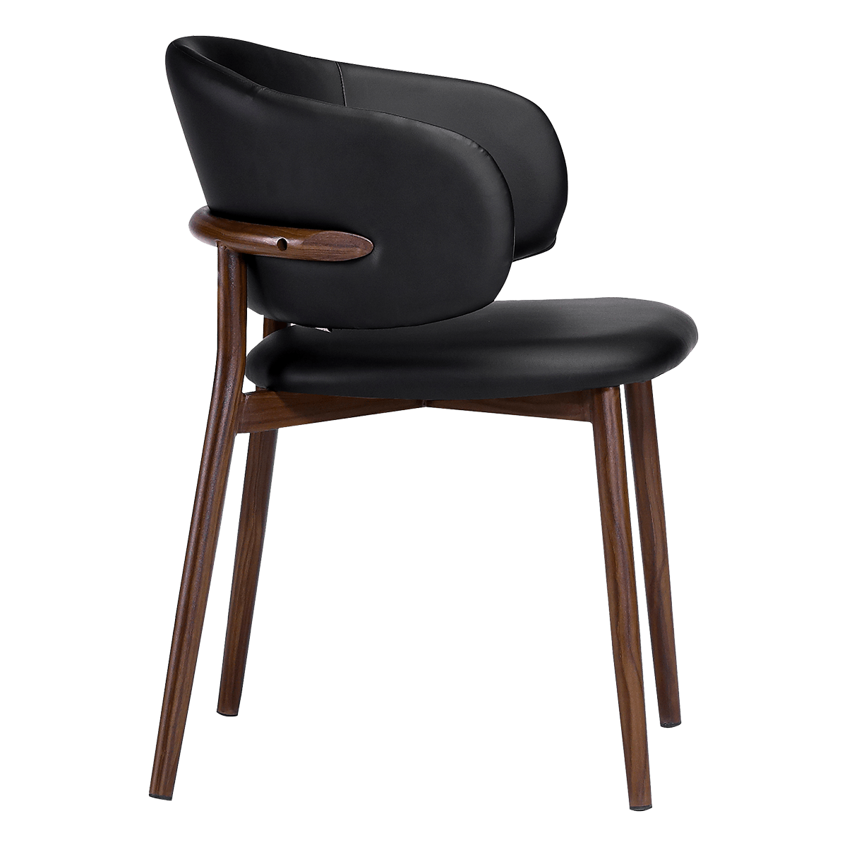 Nagato Design Meeting Chair PU Leather Walnut Frame 3