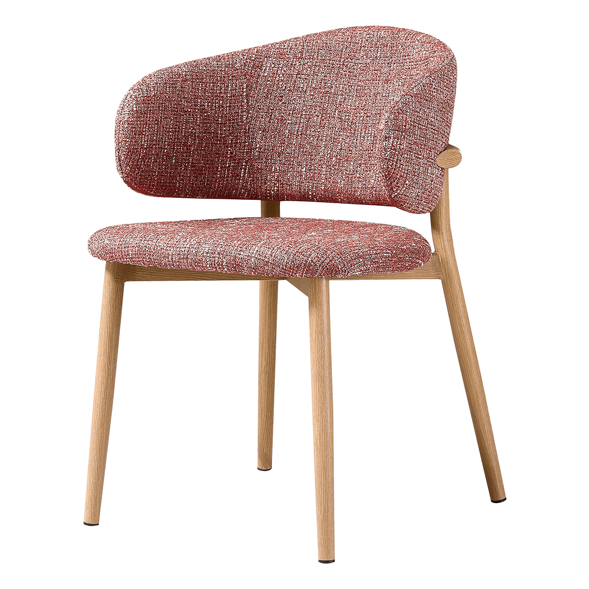 Nagato Design Esszimmerstuhl – Rot (OTE) – Gestell in Eichenoptik