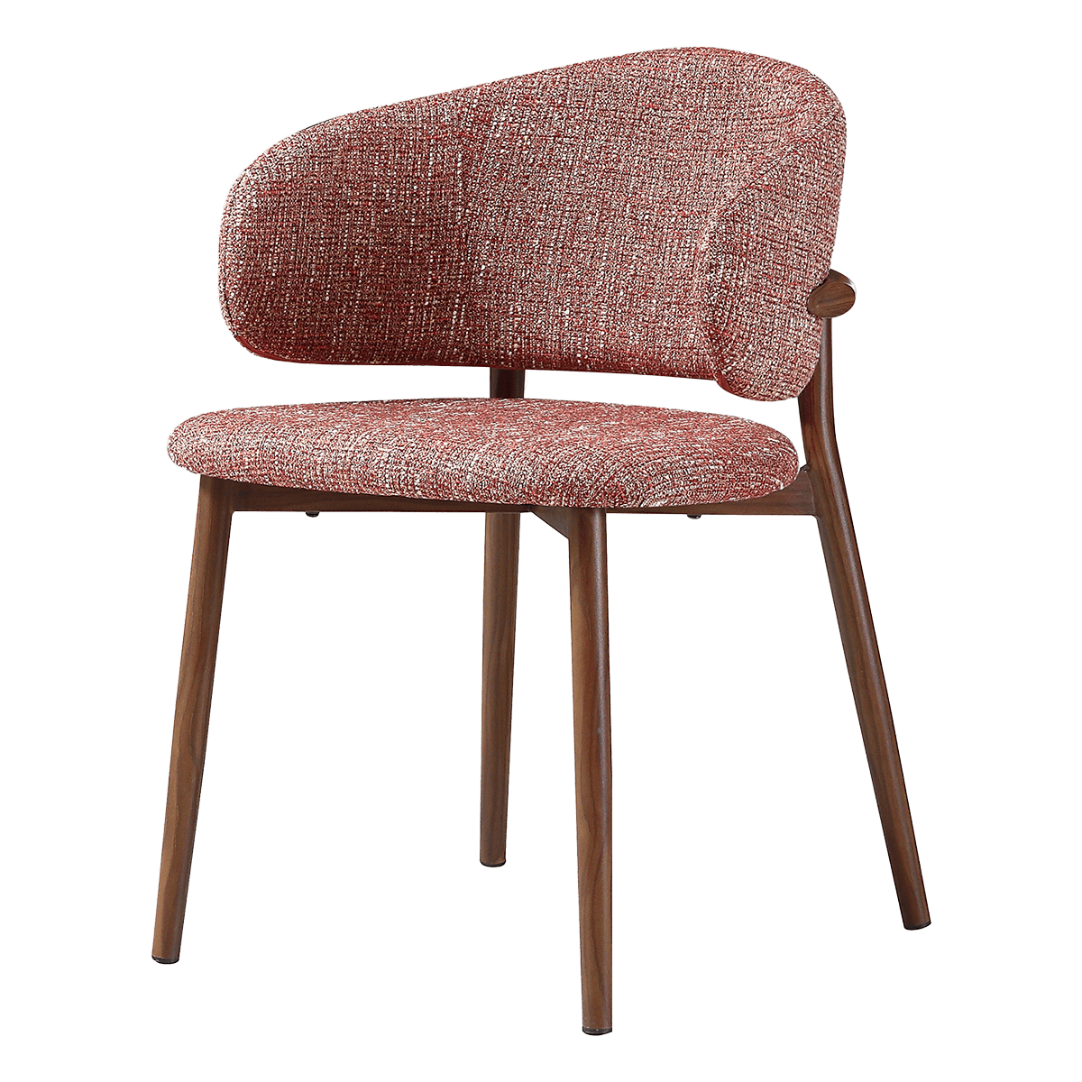 Nagato Design Esszimmerstuhl – Rot (OTE) – Gestell in Walnussholzoptik