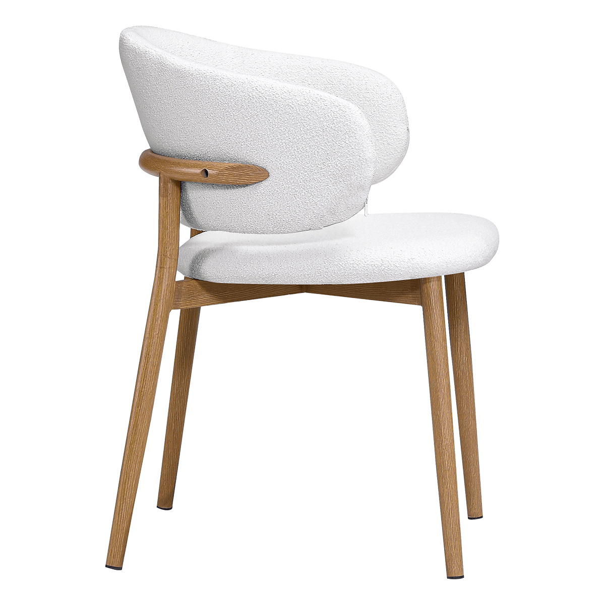 Nagato Design Meeting Chair White Boucle Oak Frame 2