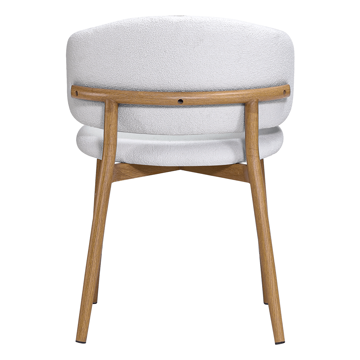 Nagato Design Meeting Chair White Boucle Oak Frame 4