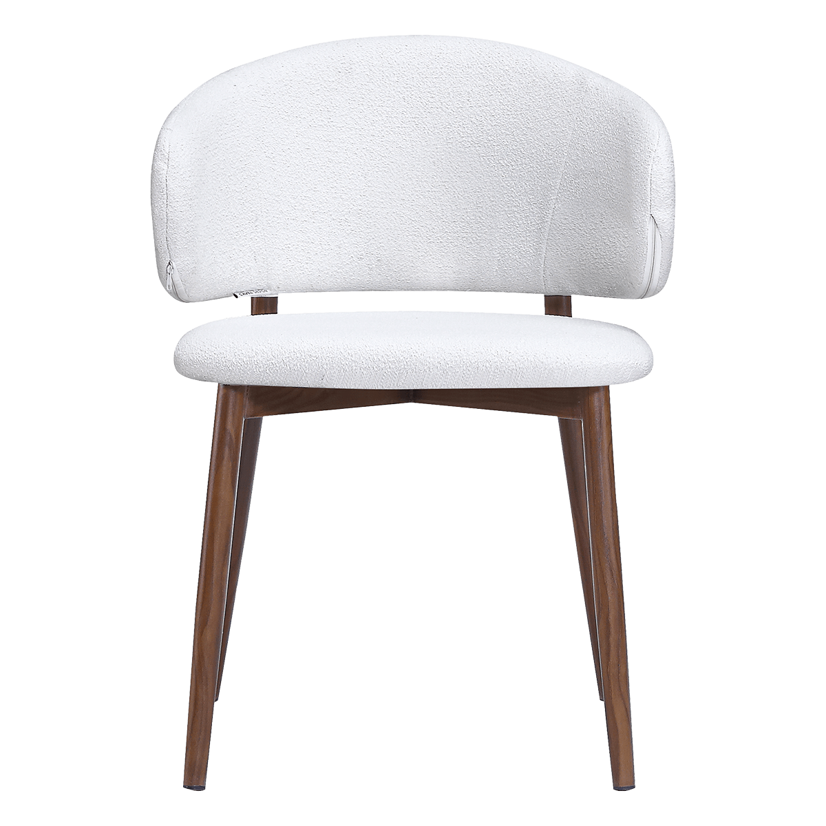 Nagato Design Besprechungsstuhl Weiß Boucle Walnuss Gestell 1