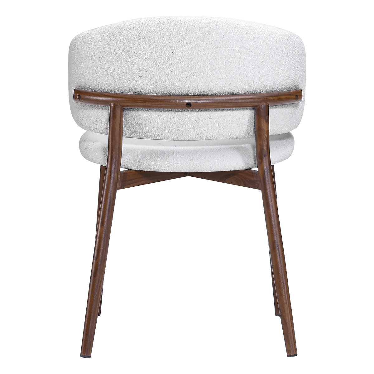 Nagato Design Besprechungsstuhl Weiß Boucle Walnuss Gestell 4