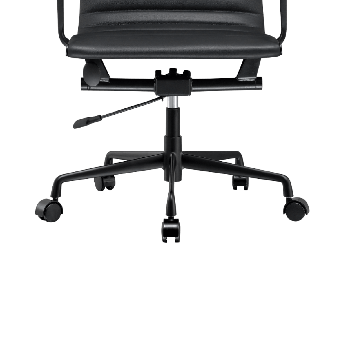 Silla Ejecutiva Premium Highback Acanalada Piel Negra Estructura Negra 10