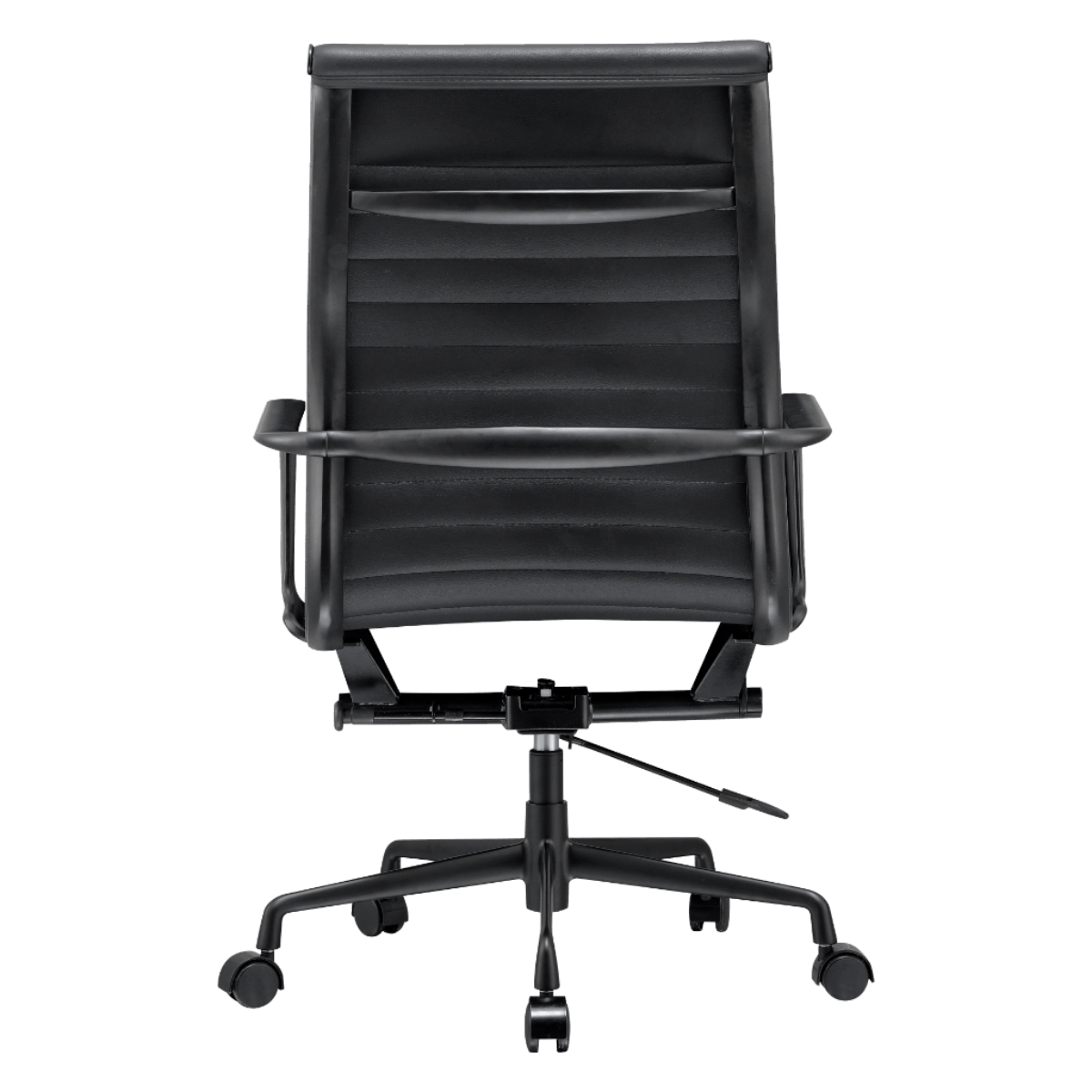 Silla Ejecutiva Premium Highback Acanalada Piel Negra Estructura Negra 2
