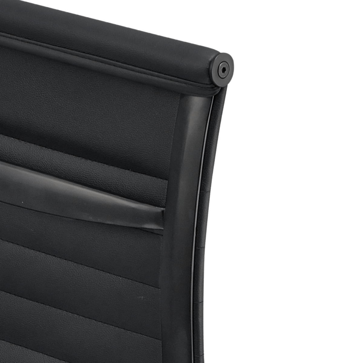 Silla Ejecutiva Premium Highback Acanalada Piel Negra Estructura Negra 7