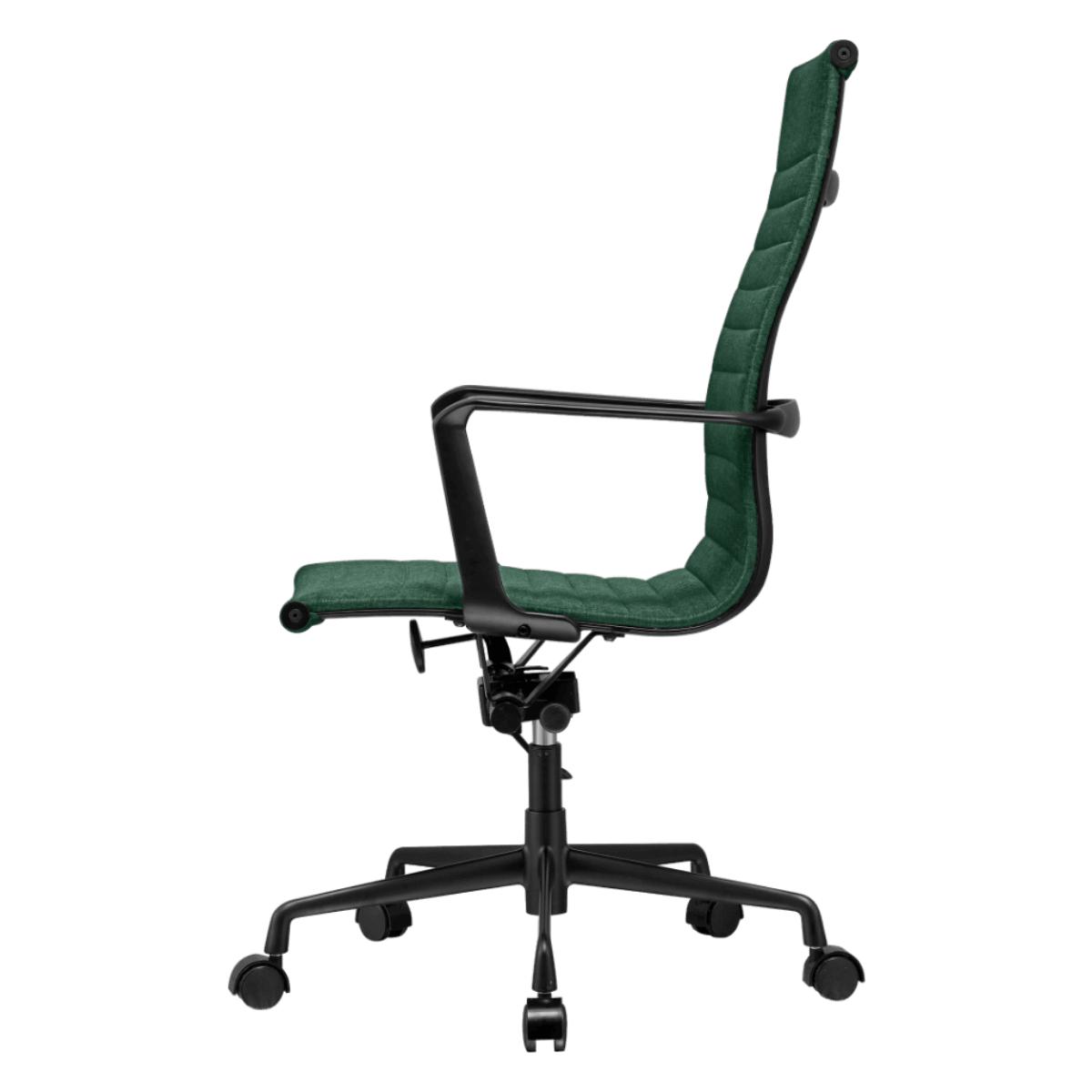 Silla Ejecutiva Premium Highback Acanalada Lino Verde Estructura Negra 2