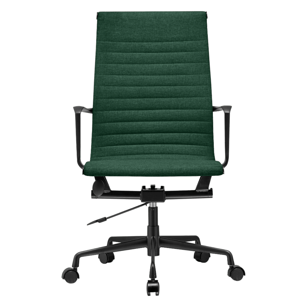 Silla Ejecutiva Premium Highback Acanalada Lino Verde Estructura Negra 3