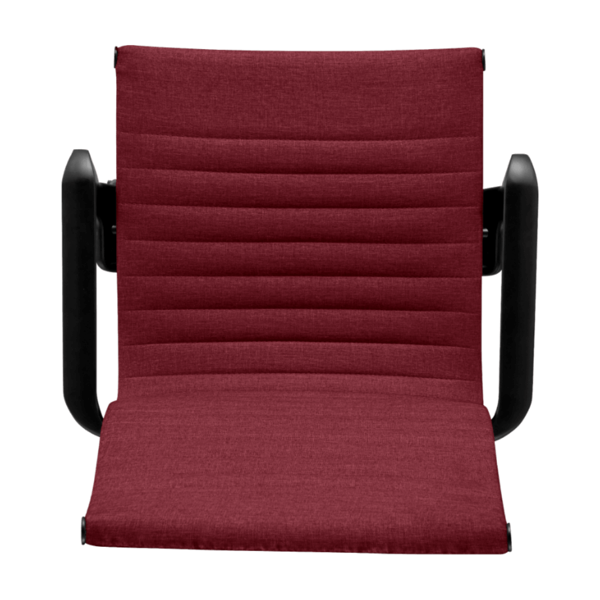 Premium Highback Ribbed Executive Chair Red Linen Black Frame 6