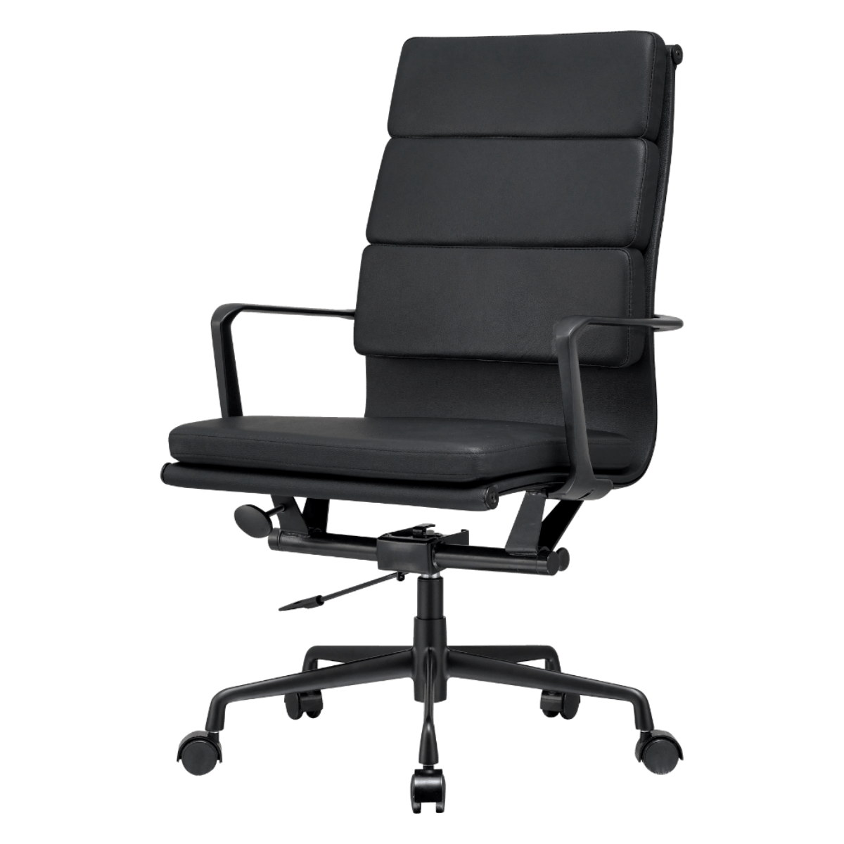 Silla Premium Highback Softpadded Executive Piel Negra Estructura Negra