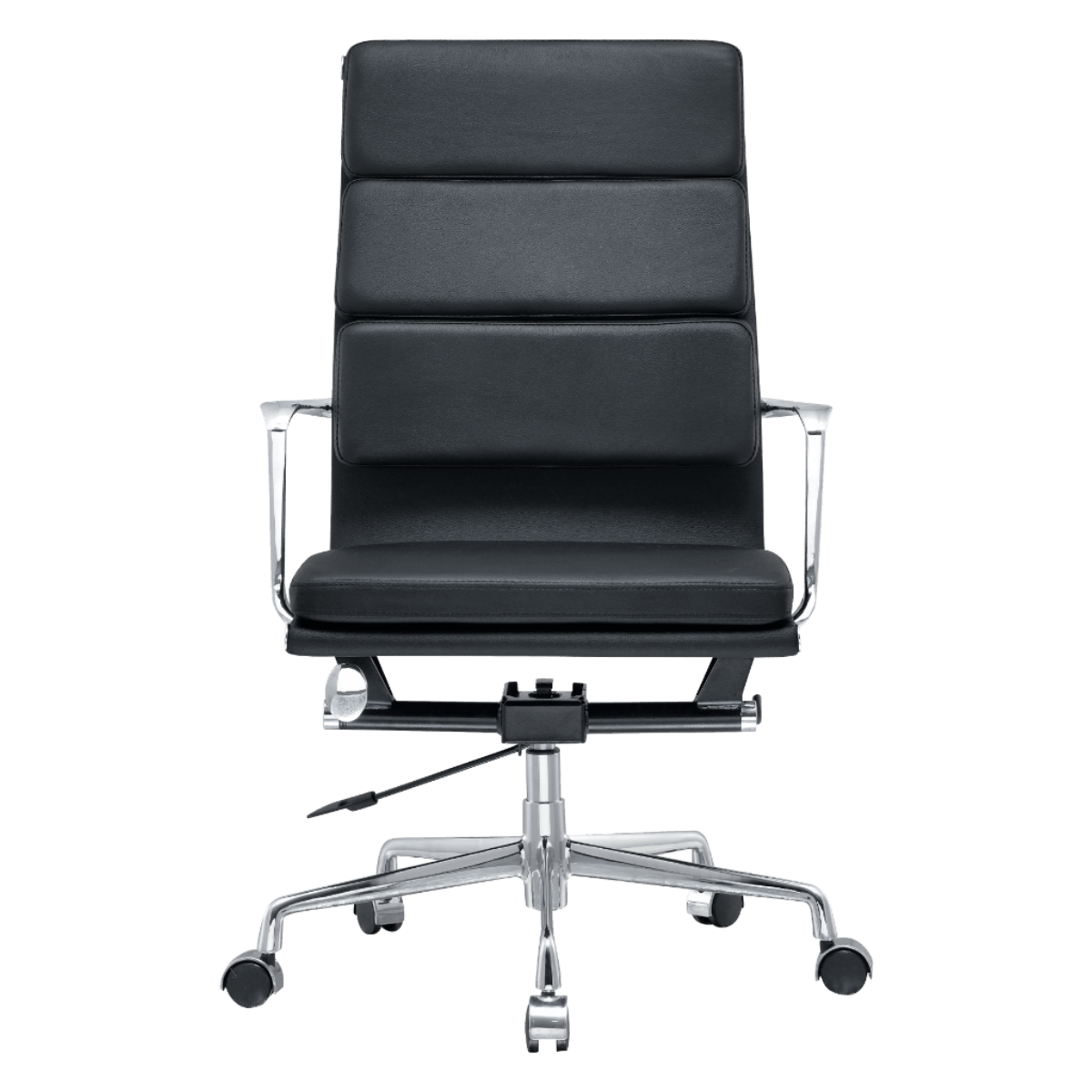 Premium Highback Softpadded Executive Chair Black Leather Chrome Frame 5