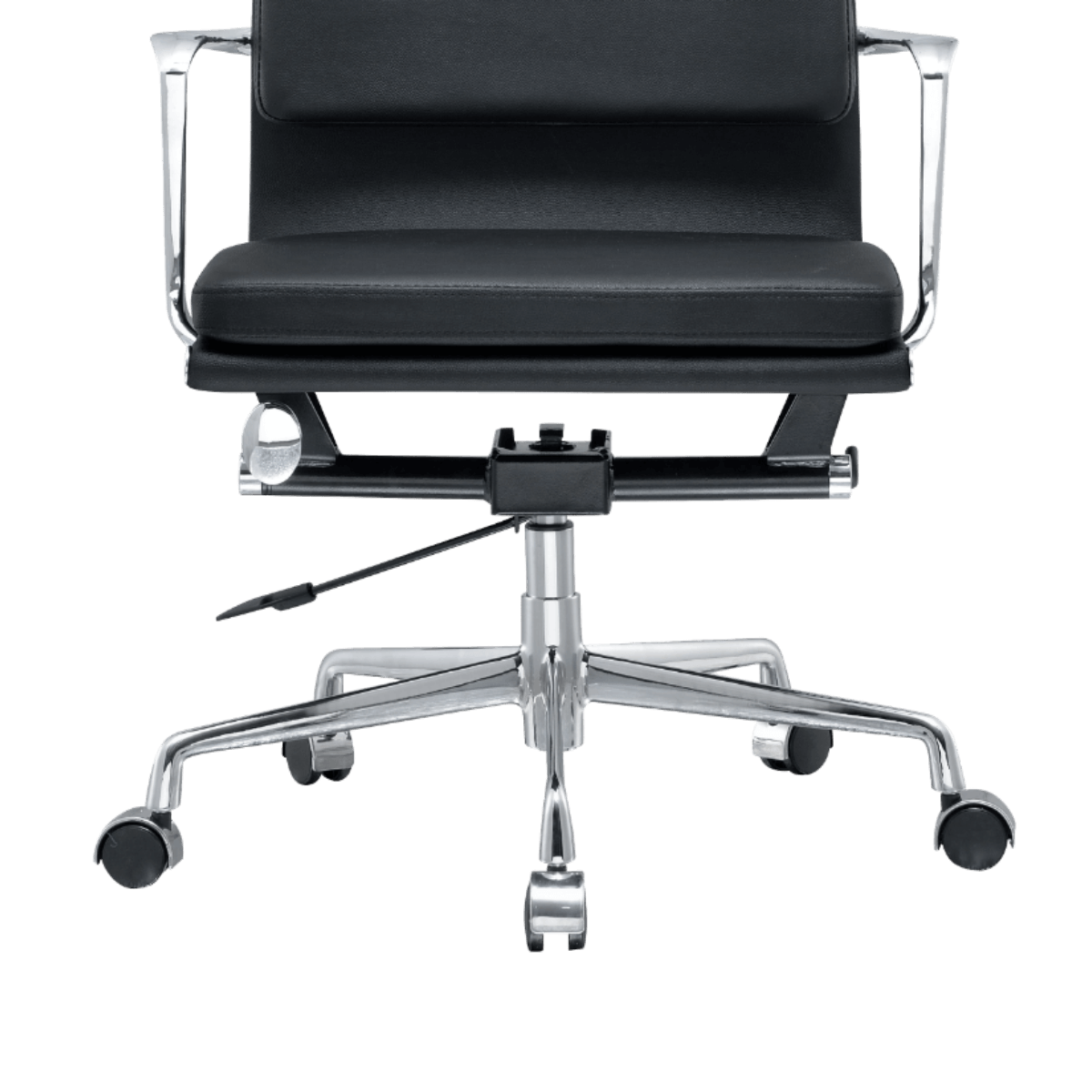 Premium Highback Softpadded Executive Chair Black Leather Chrome Frame 7