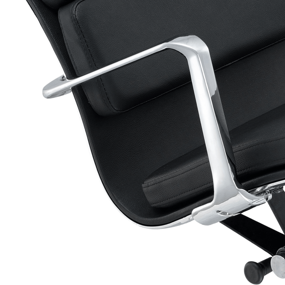 Premium Highback Softpadded Executive Chair Black Leather Chrome Frame 9