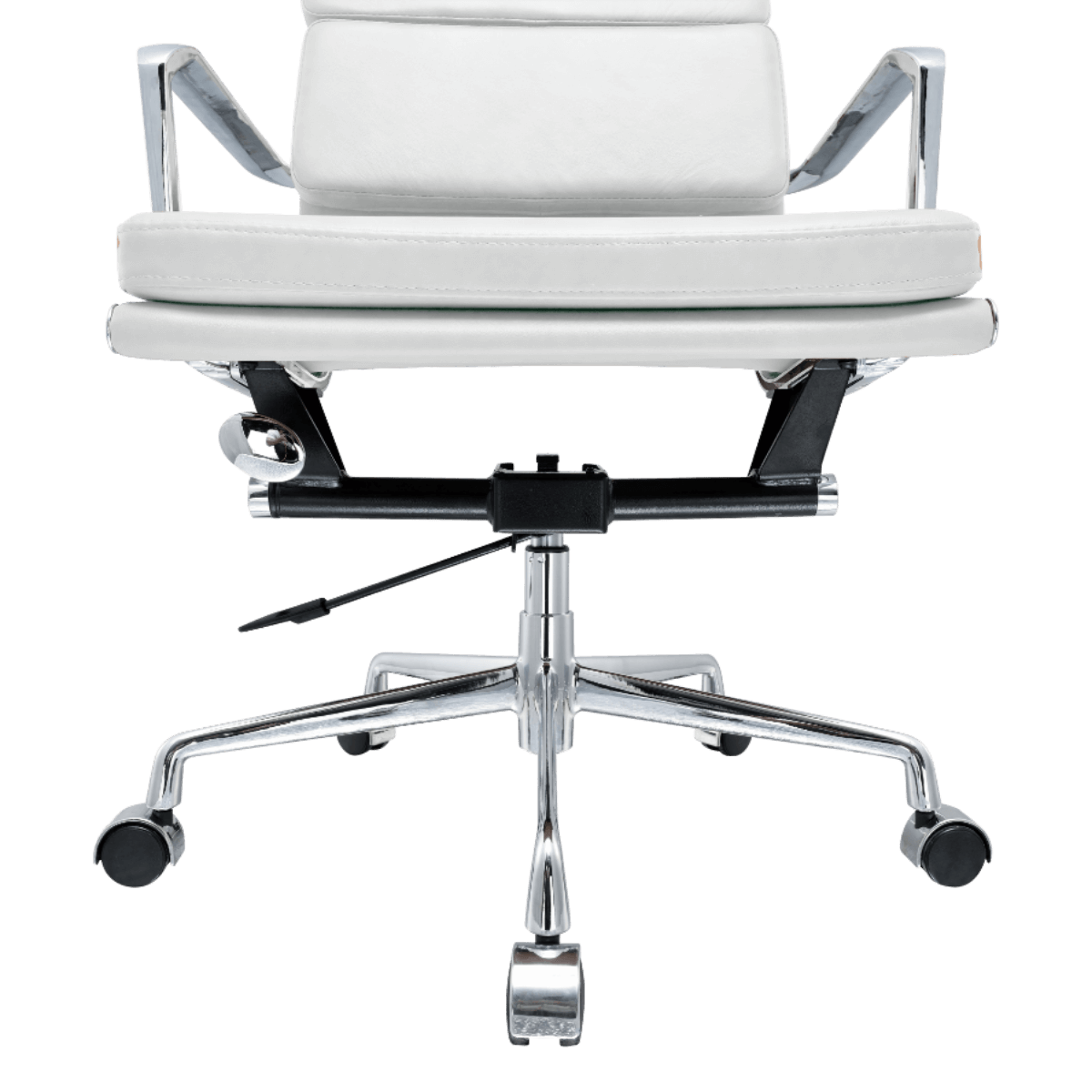 Premium Highback Softpadded Executive Chair White Leather Chrome Frame 6