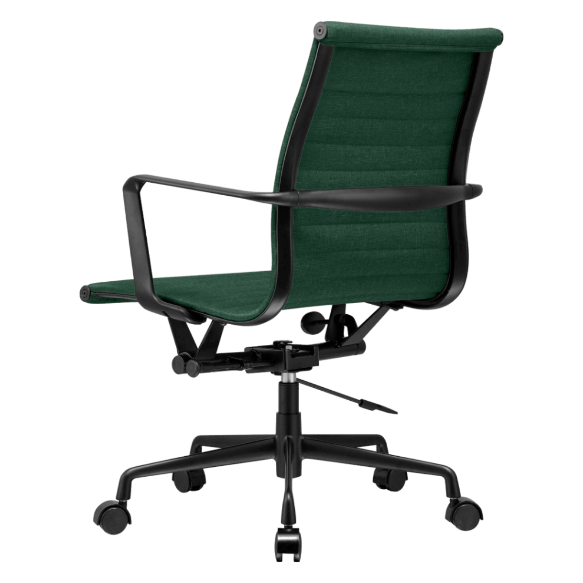 Premium Lowback Ribbed Office Chair Grünes Leinen Schwarzer Rahmen 3