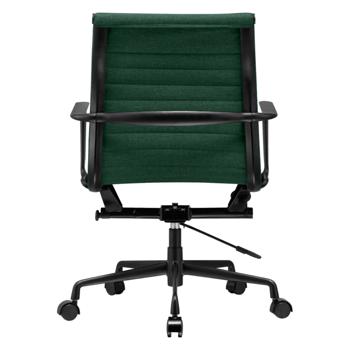 Premium Lowback Ribbed Office Chair Grünes Leinen Schwarzes Gestell 4
