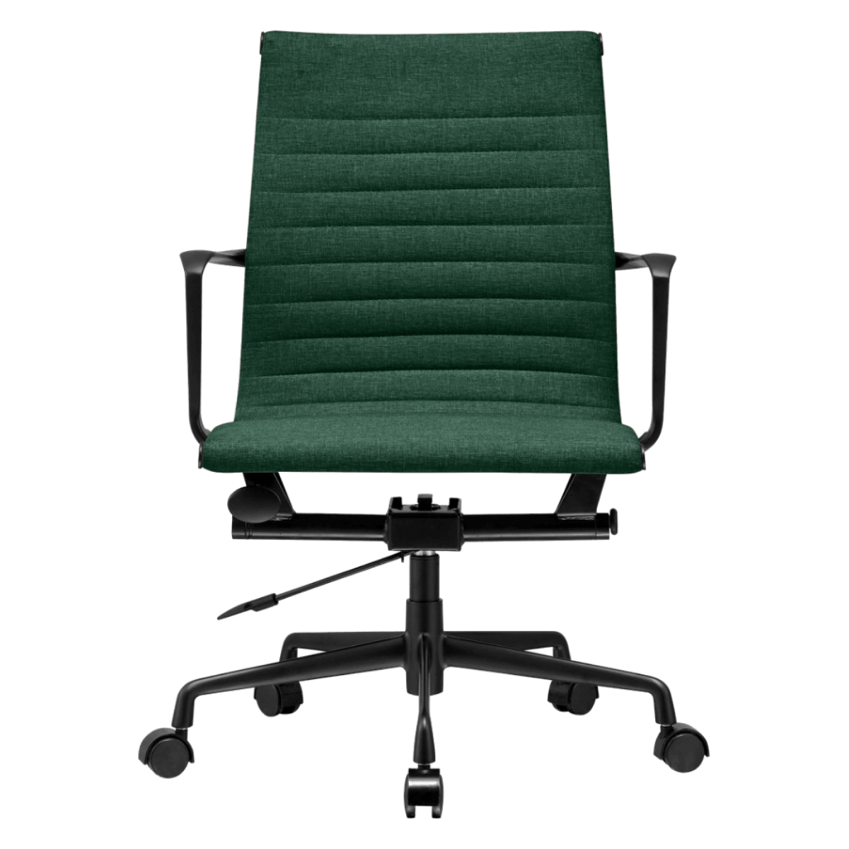 Premium Lowback Ribbed Office Chair Grünes Leinen Schwarzer Rahmen 5