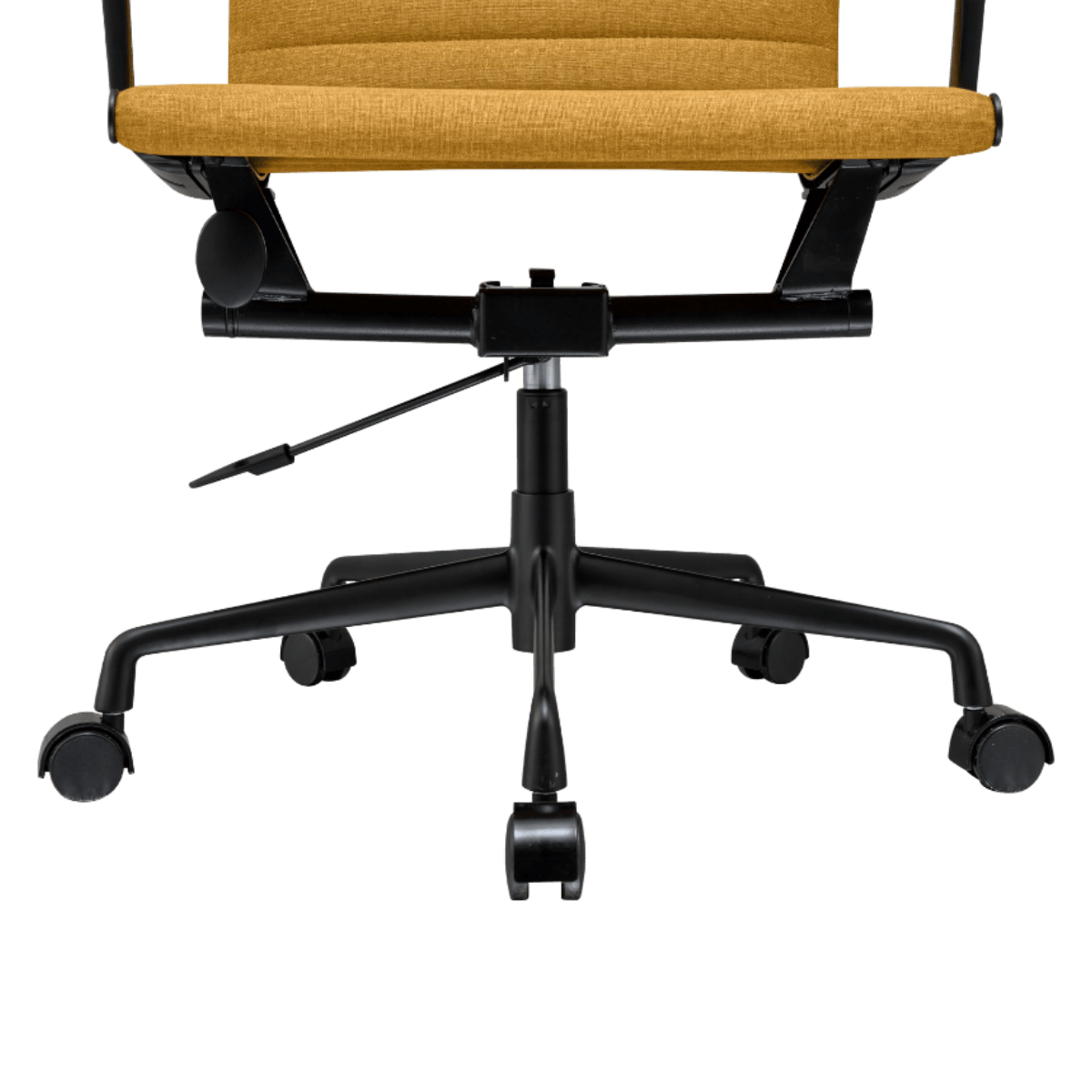 Premium Lowback Ribbed Bürostuhl Oker Leinen Schwarz Gestell 6