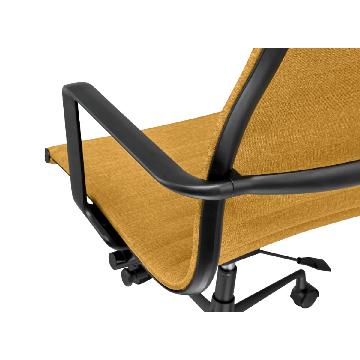 Premium Lowback Ribbed Bürostuhl Oker Leinen Schwarz Gestell 8