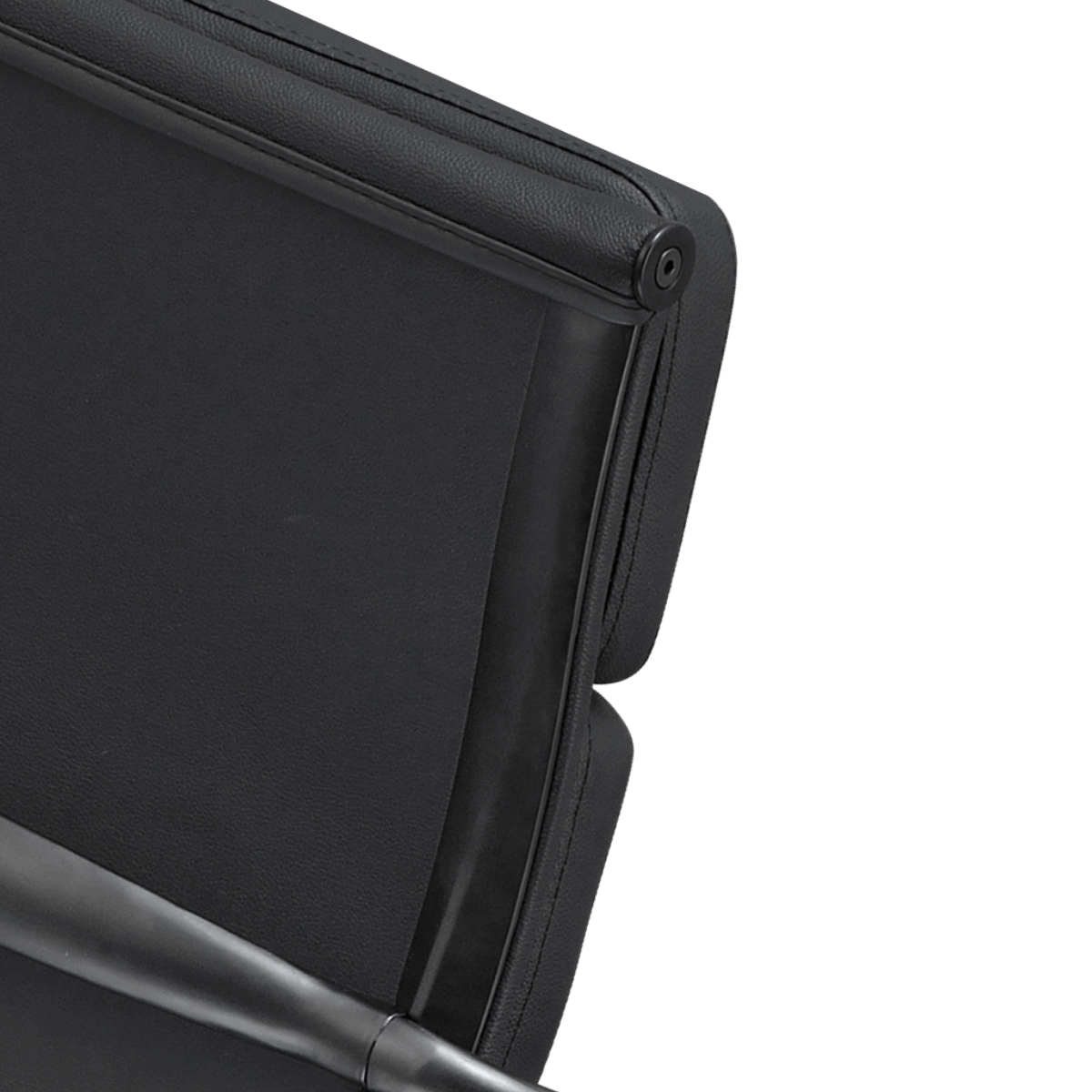 Premium Lowback Silla de Oficina Acolchada Piel Negra Estructura Negra 2