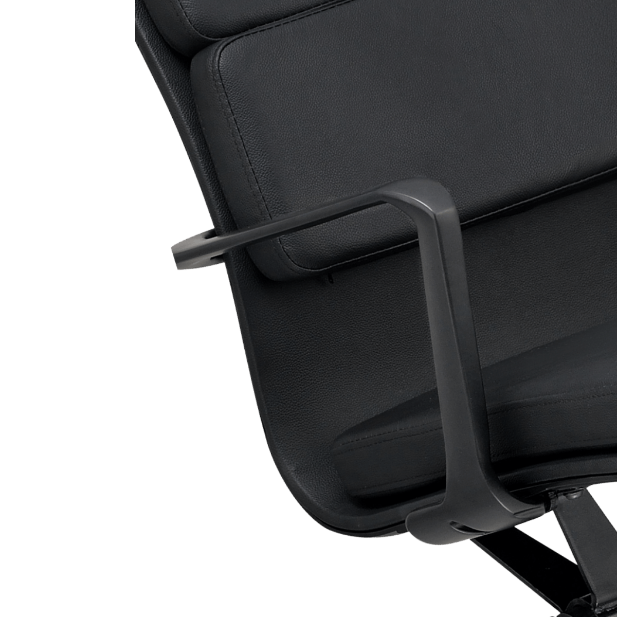 Silla de oficina Premium Lowback Softpadded Piel negra Estructura negra 5