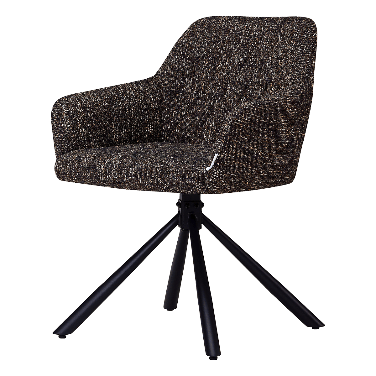 Wolf Swivel Dining Chair – Dark/Brown (OTE) – Black Base