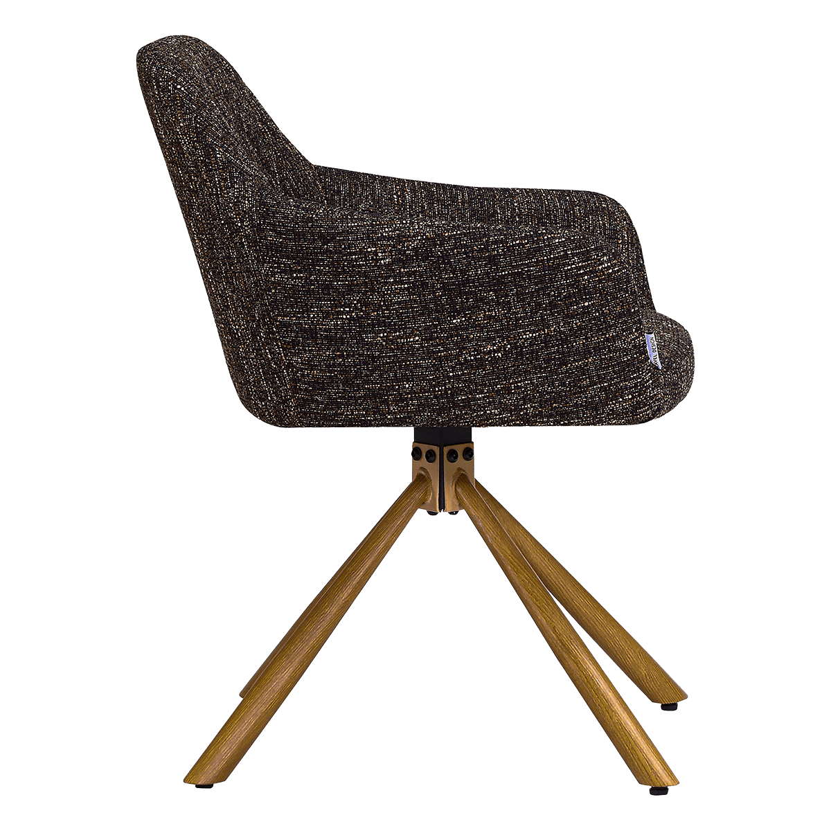 Wolf Swivel Dining Chair Dark Brown OTE Oak Base 2