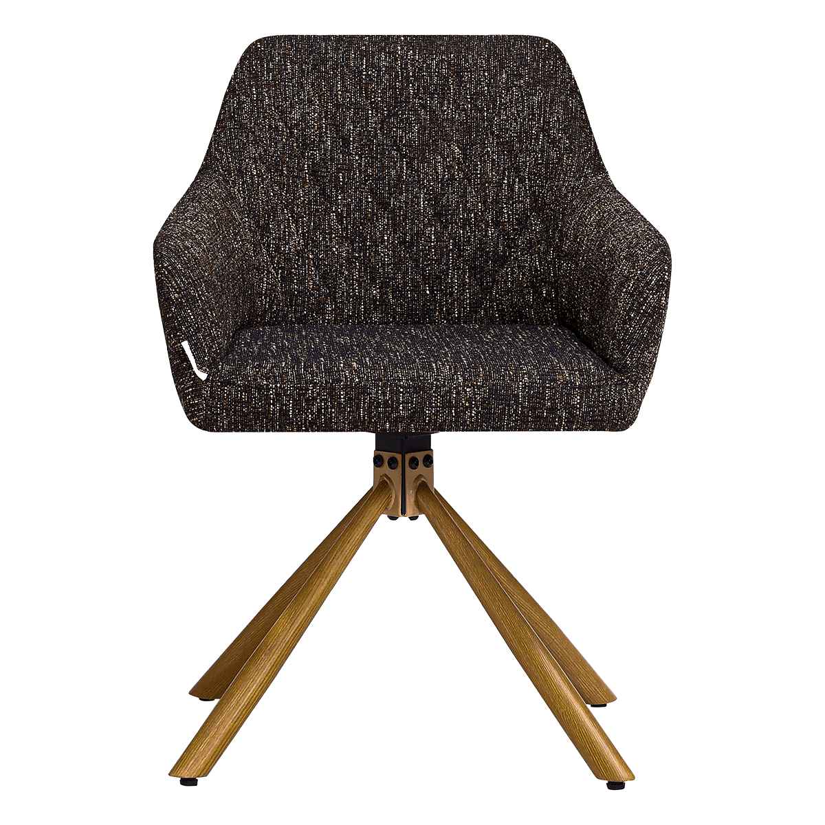 Wolf Swivel Dining Chair Dark Brown OTE Oak Base 3