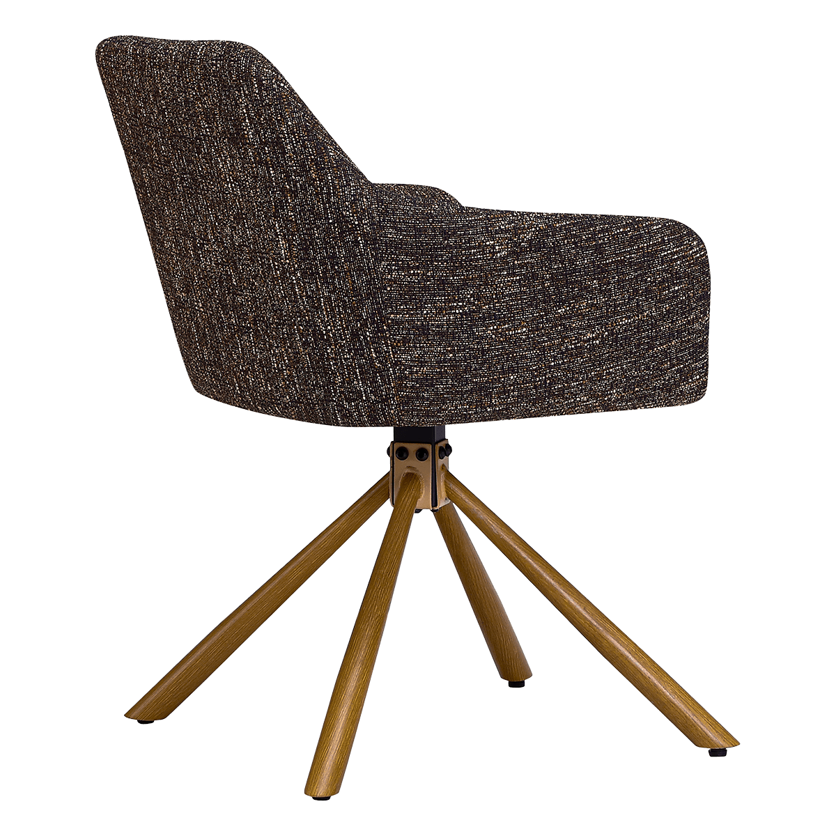 Wolf Swivel Dining Chair Dark Brown OTE Oak Base 6