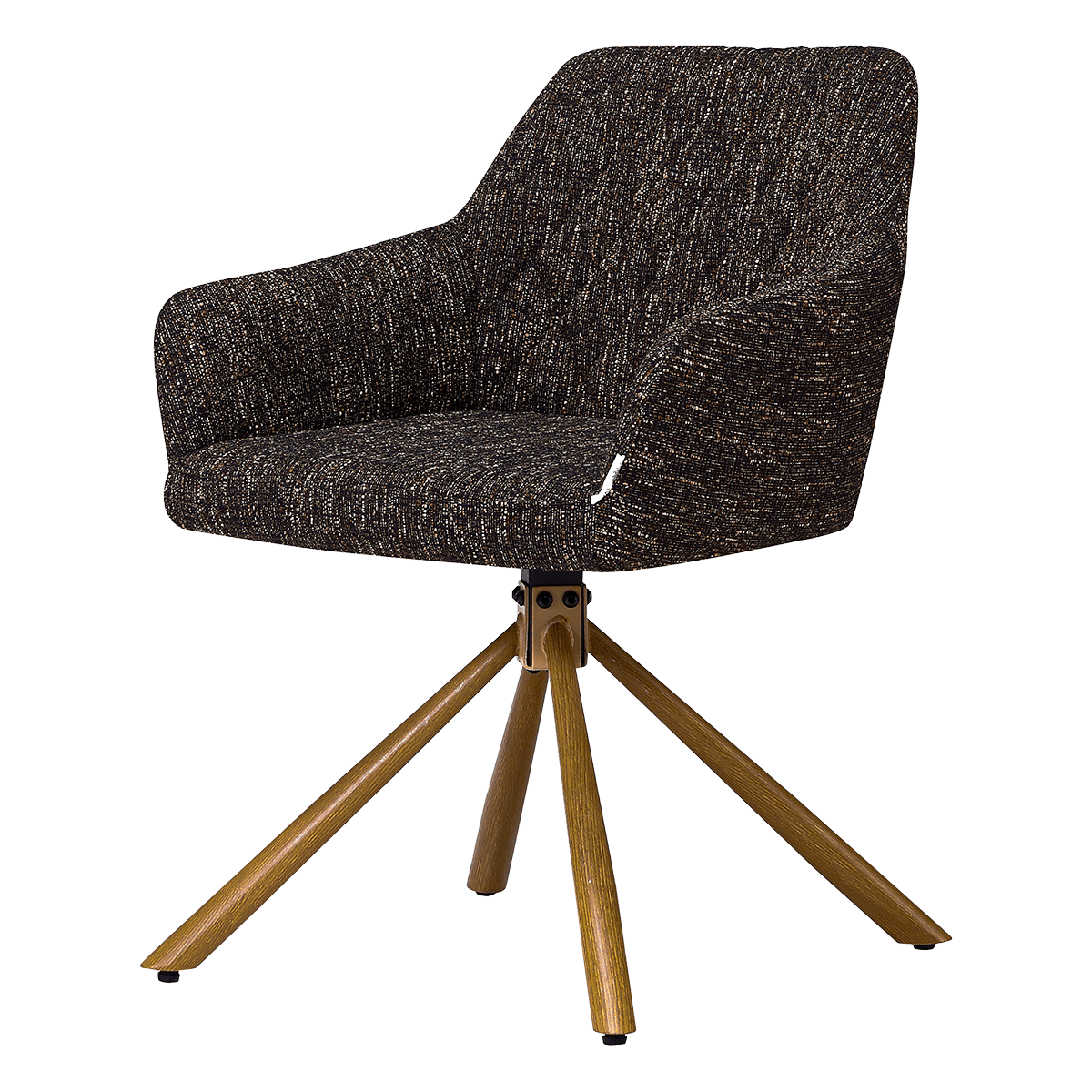Wolf Swivel Dining Chair – Dark/Brown (OTE) – Oak Finish Base