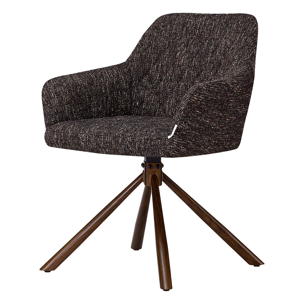 Wolf Swivel Dining Chair – Dark/Brown (OTE) – Walnut Finish Base