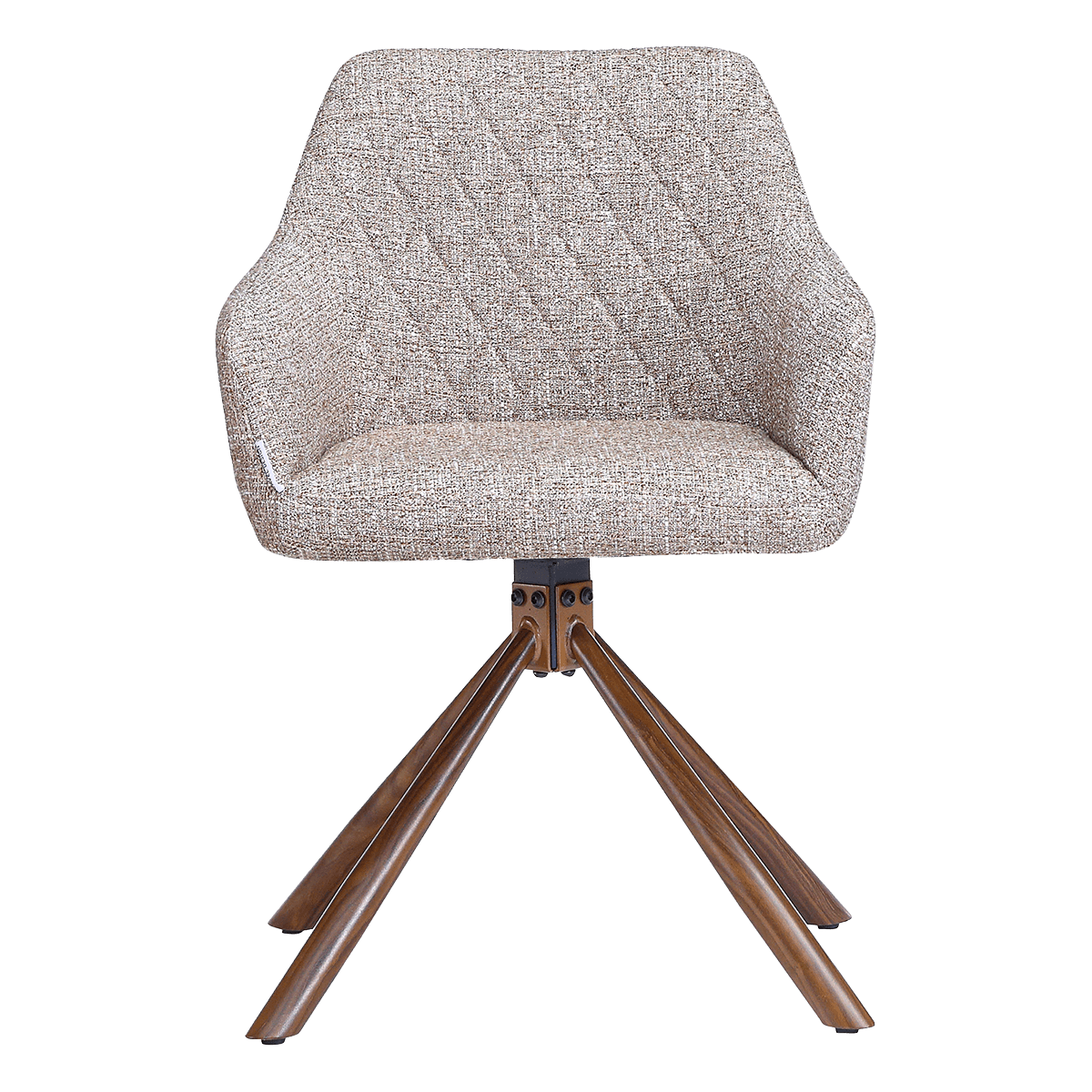 Wolf Swivel Dining Chair Sand OTE Walnut Finish Base 1
