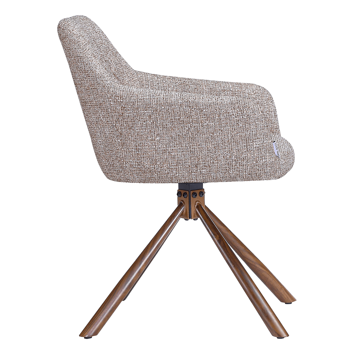 Wolf Swivel Dining Chair Sand OTE Walnut Finish Base 2