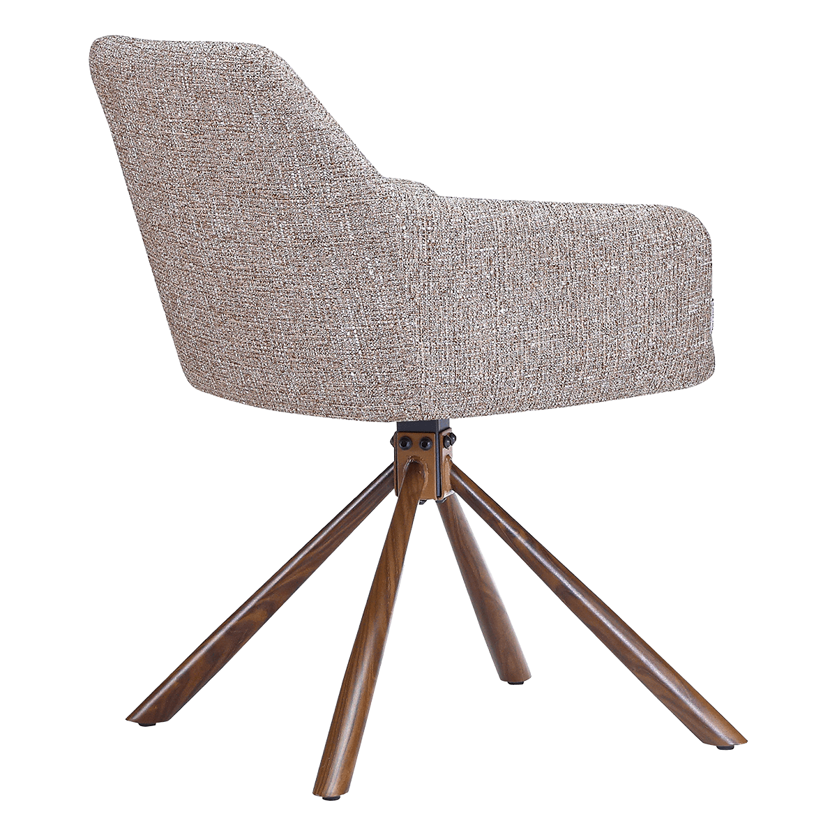 Wolf Swivel Dining Chair Sand OTE Walnut Finish Base 3